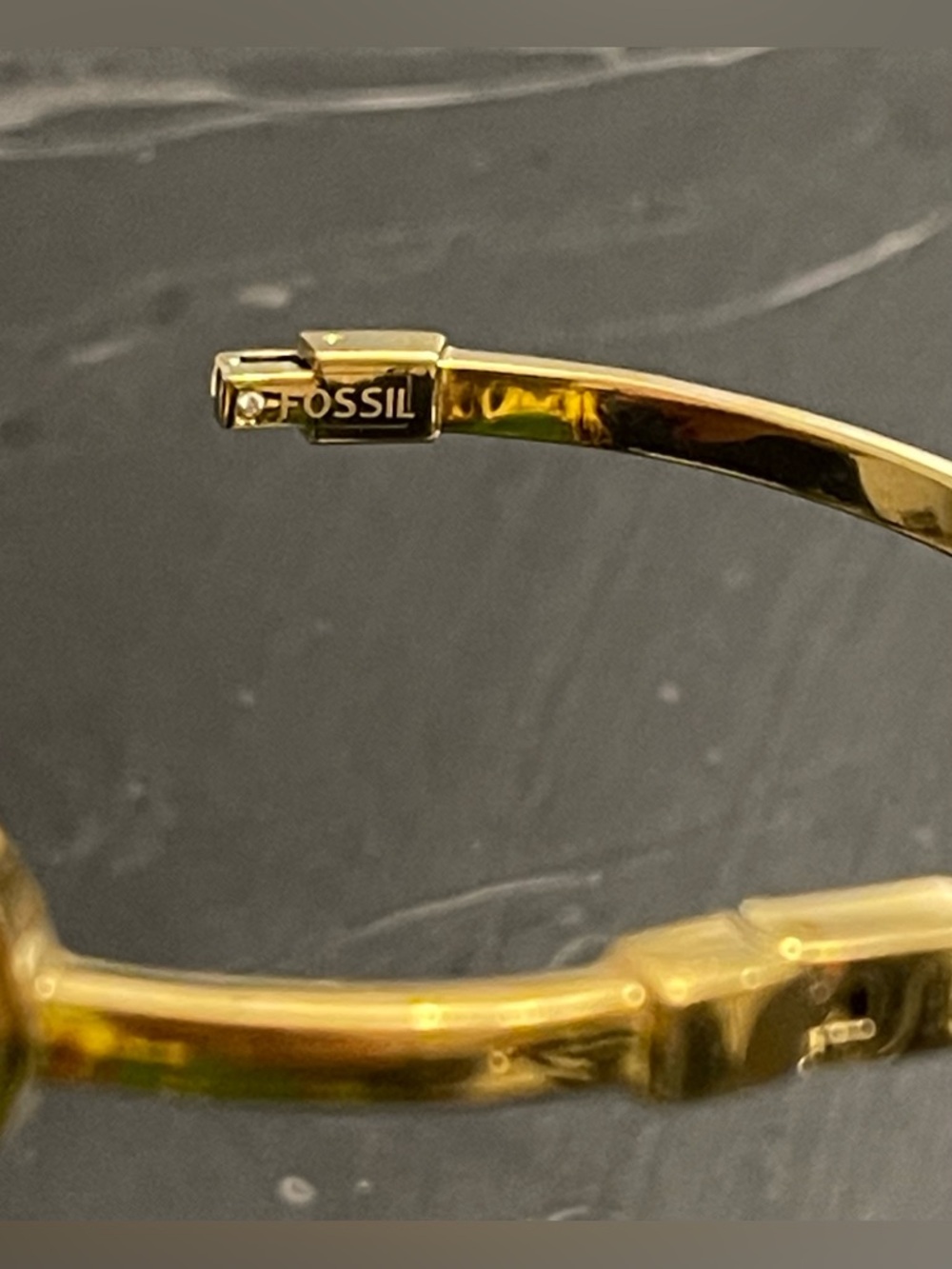 Fossil Gold-Tone Slim Bracelet with Logo Accent - Picture 3 of 7